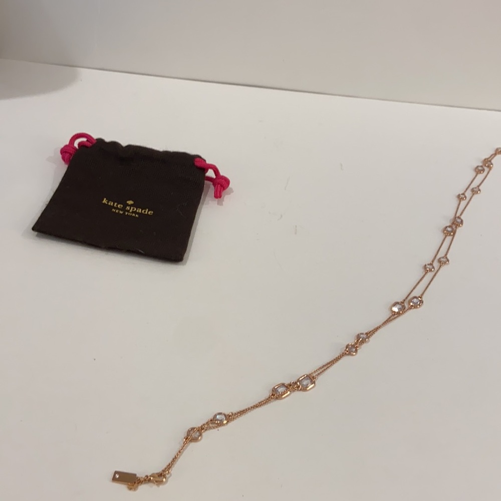 Kate Spade rose gold long scatter necklace - Picture 2 of 5